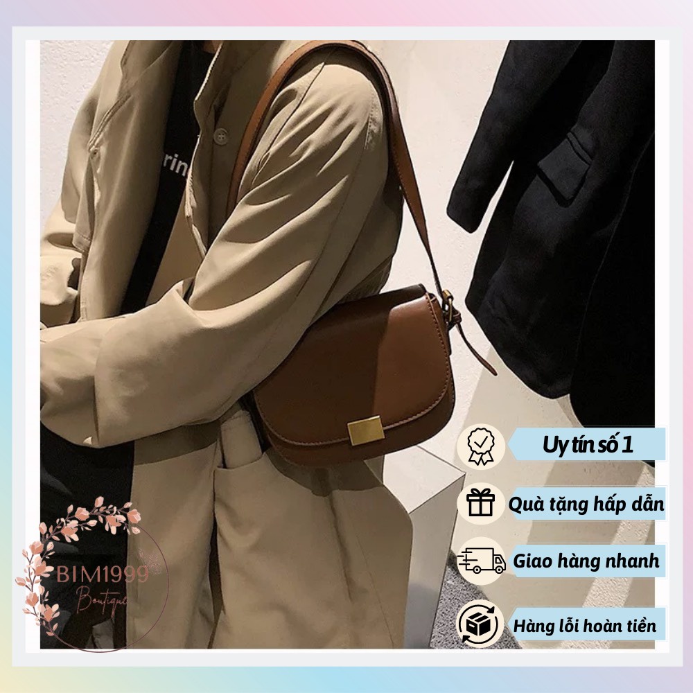 ( SẴN) Túi Da Bán Tròn Túi Xách Nữ Có Thể Điều Chỉnh Dây Túi Phong Cách Đơn Giản Tiện Lợi Dễ Sử Dụng B029