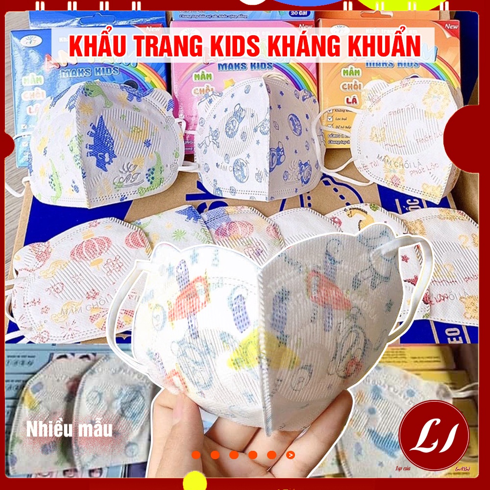 Túi 10 Khẩu trang kháng khuẩn MẶT TRƠÌ an toàn cho bé