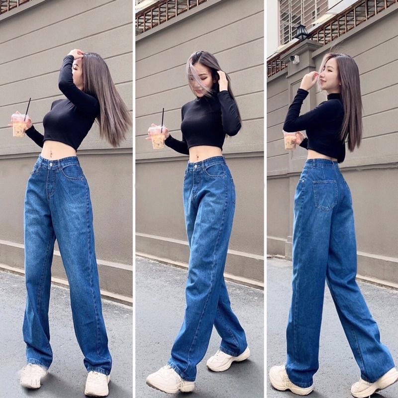 Áo thun tăm croptop dài tay cổ lọ màu đen, trắng - Freesize < 55kg