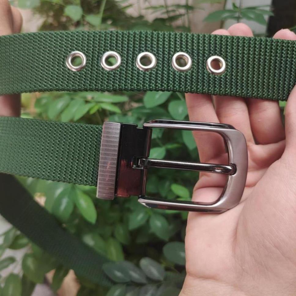 Dây Nịt Nam Vải Dù Siêu Bền Xỏ Lỗ Đóng Khoen, Phong Cách Lính Phù Hợp Với Mọi Lứa Tuổi