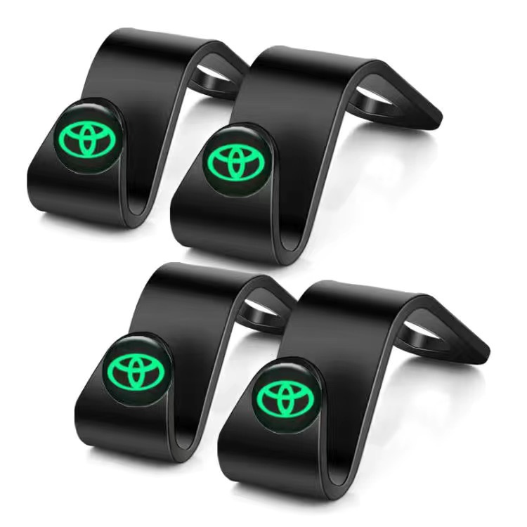 Móc Treo Đồ Gắn Sau Ghế Xe Hơi In Logo Dạ Quang Đa Năng Cho Toyota Hilux Land Cruiser Yaris Camry Vios Fortuner Corolla 4runner