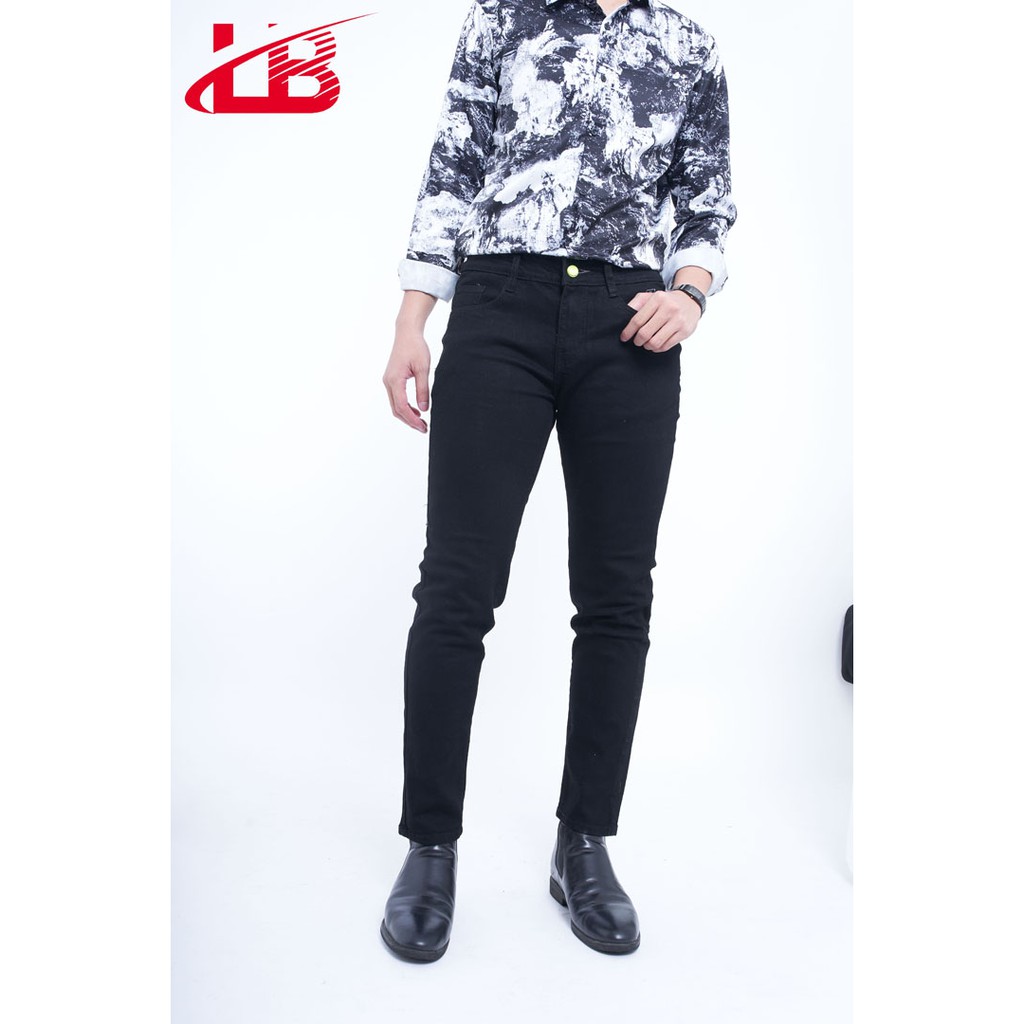 [Mã LT50 giảm 50k đơn 250k] Quần jean nam LB jean đen trơn,phom body bó sát BNBB2829 | BigBuy360 - bigbuy360.vn