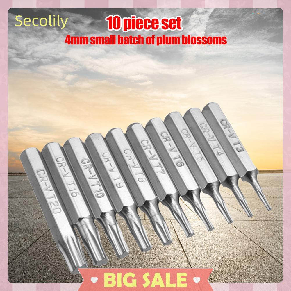 Set 10 Mũi Khoan Cr-V Torx Fit T3 T4 T5 T6 T7 T8 T9 T10 T15 T20