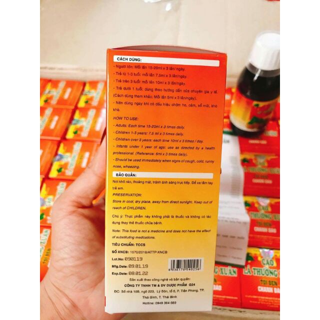 Cao lá thường xuân tỏi đen chanh đào (siro ho) chai 150ml | Thế Giới Skin Care