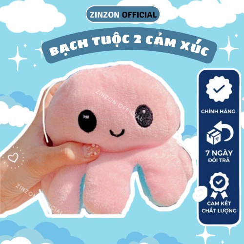 Bạch tuộc cảm xúc 2 mặt nhồi bông dễ thương cao cấp ZinZon