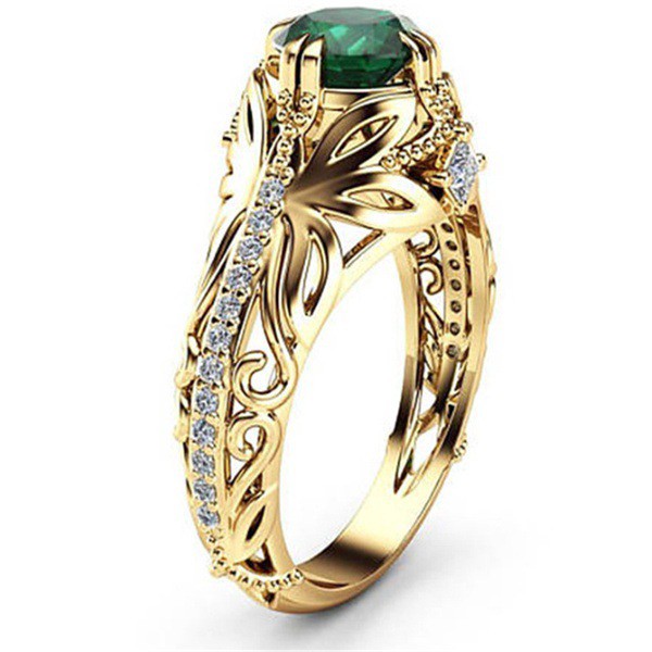 Nhẫn mạ vàng 14k đính đá sang trọng thời trang