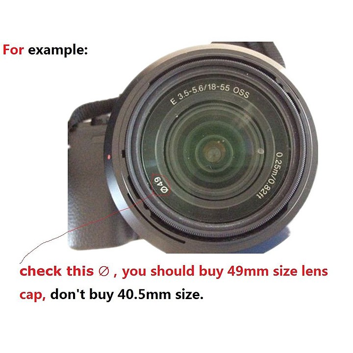 Lens cap nắp đậy ống kính chữ Sony phi 49mm cho lens Sony E18- 55mm