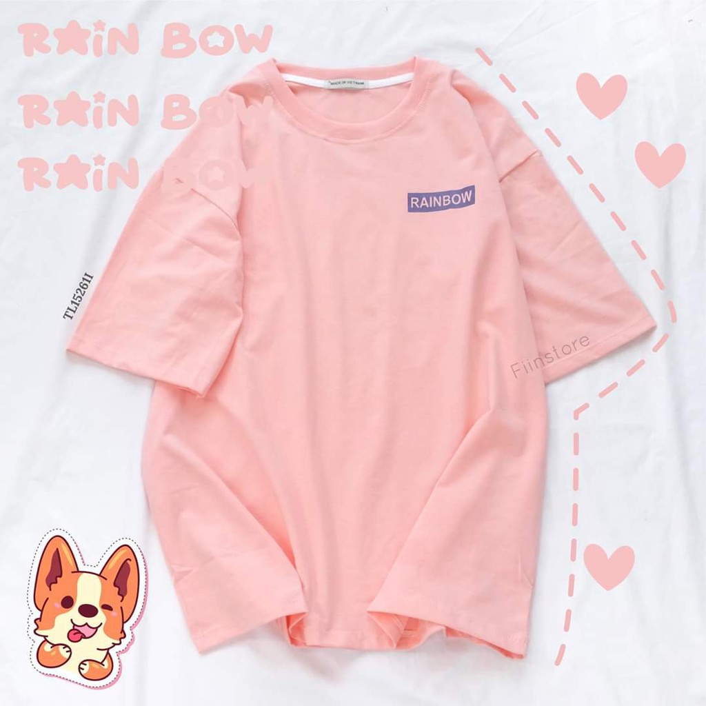 Áo thun tay lỡ basic RAINBOW - ÁO PHÔNG BASIC BY FIINSTORE