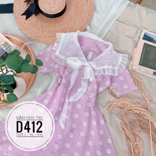 Bigsize Đầm hoa tím D412