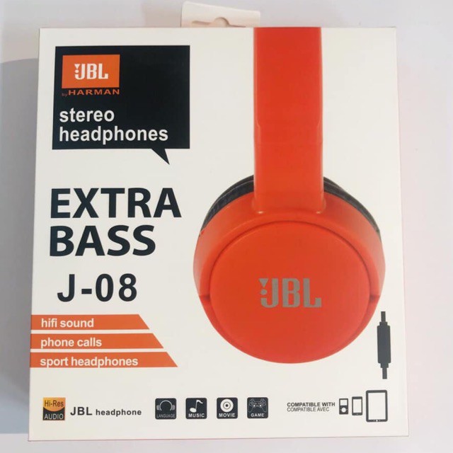 Tai nghe bluetooth chụp tai JBL J08 cao cấp, bass cực chất, hàng chính hãng