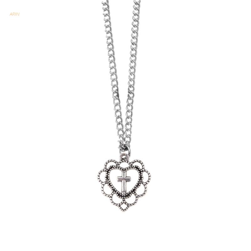 Vòng cổ mặt thánh giá trái tim phong cách gothic vintage