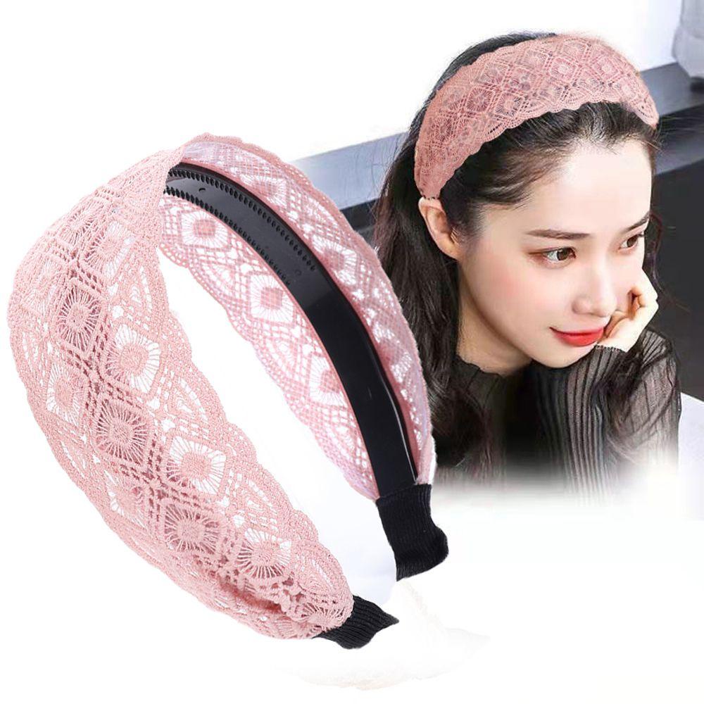 2 Băng Đô Ren Bản Rộng Không Trượt Rửa Mặt Thanh Lịch Cho Nữ