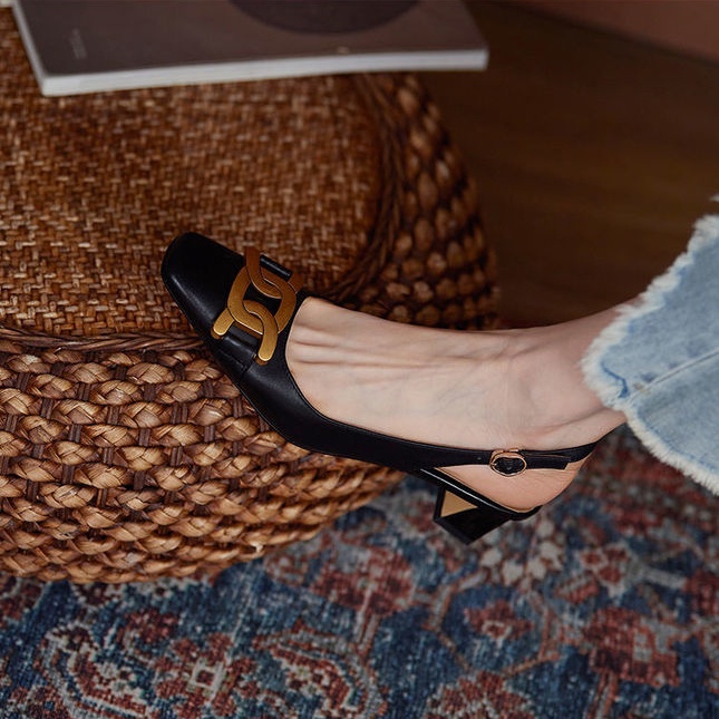 Xăng đan Cao Gót Mũi Vuông Thời Trang Dành Cho Nữ