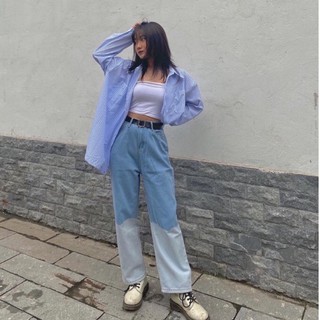 [ẢNH THẬT] Quần jeans ống rộng loang màu