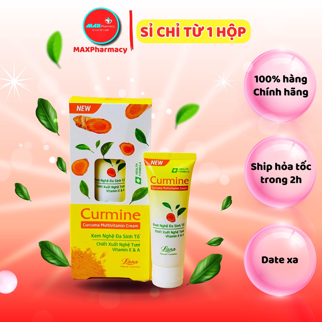 Kem nghệ đa sinh tố LANA Curmine 20g Làm mờ và giảm vết sẹo, Làm đều màu da - Maxpharmacy
