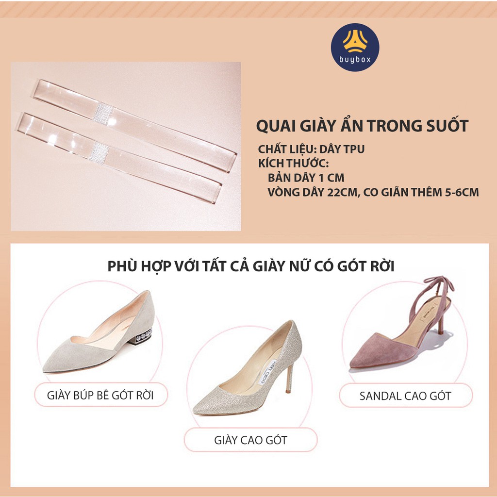 Quai giày ẩn trong suốt hỗ trợ mang giày dép chống tuột gót - buybox - BBPK39