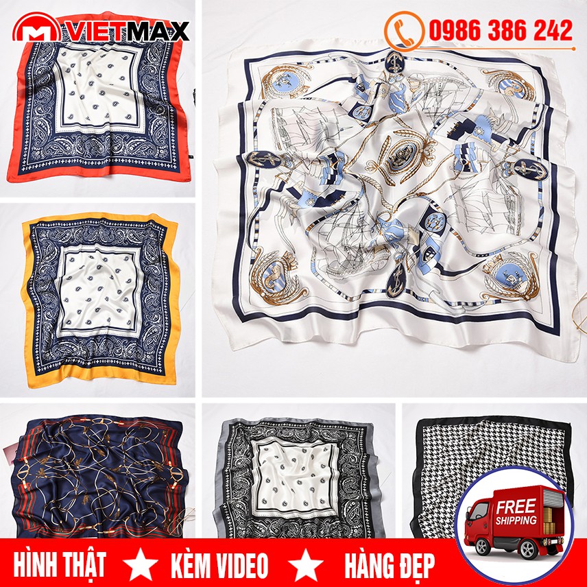 💎 Khăn Turban Bandana Lụa Satin Vuông 70x70 Đa Năng Hàn Quốc (Giảm Giá)