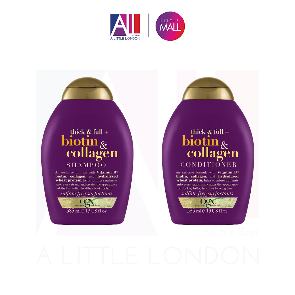 Dầu gội, xả OGX Biotin & Collagen Shampoo - Conditioner 385ml
