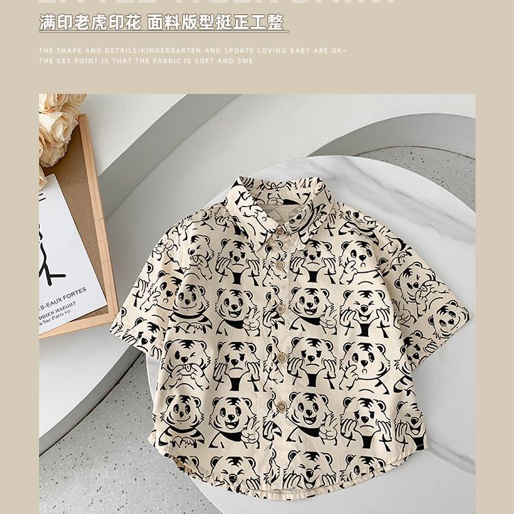 Áo Sơ Mi Tay Ngắn Thoải Mái Phong Cách Phương Tây Thời Trang Mùa Hè Dễ Phối Đồ Cho Bé Trai