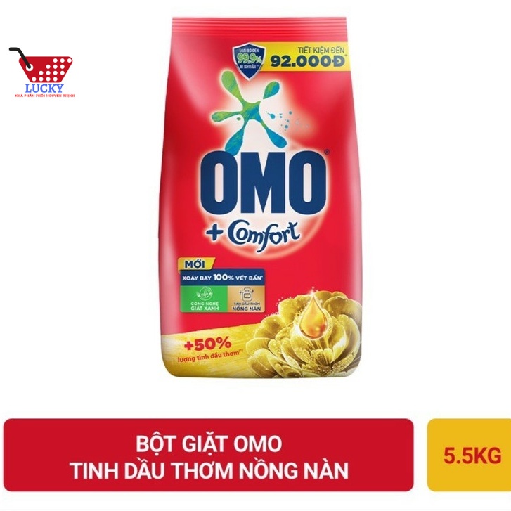 Bột Giặt Omo 5,7kg/5,3kg Sạch Cực sạch,Cực Nhanh/ Tinh dầu thơm