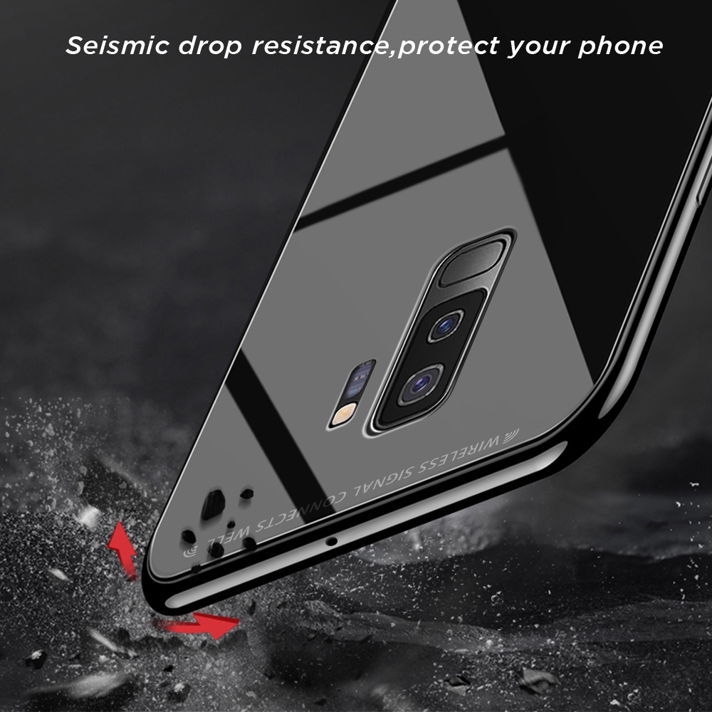 Ốp điện thoại kính màu trơn sang trọng cho Samsung Galaxy S9 S8 10 Plus A30 A40 A60 M40 A70 A50 A10 S10E