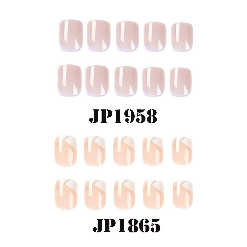 Set 24 Móng Tay Giả Che Phủ Toàn Diện Họa Tiết Lấp Lánh