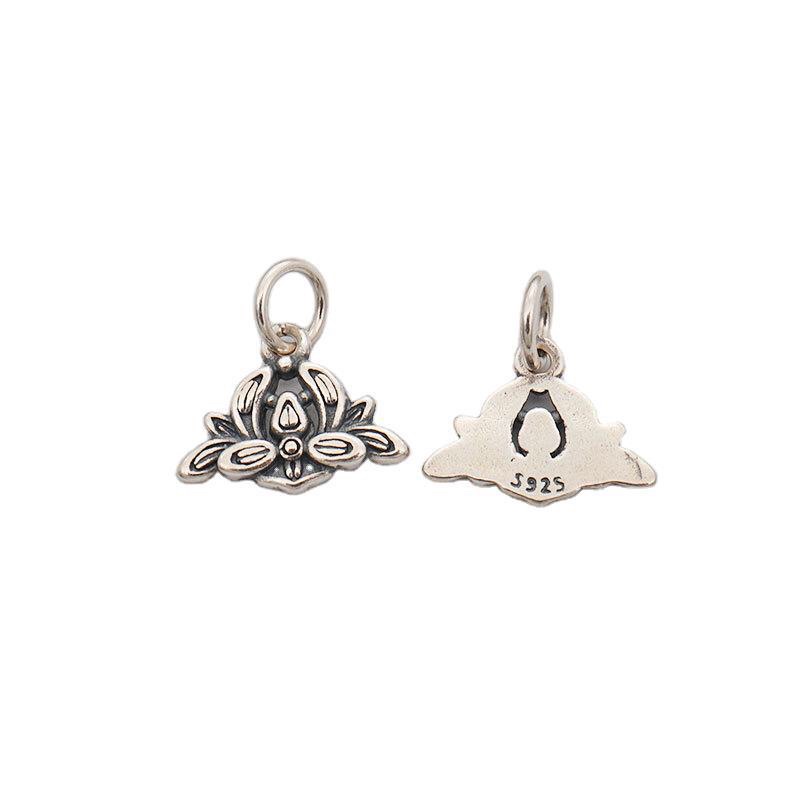 [S925] Charm bạc treo hoa sen cách điệu - MH799