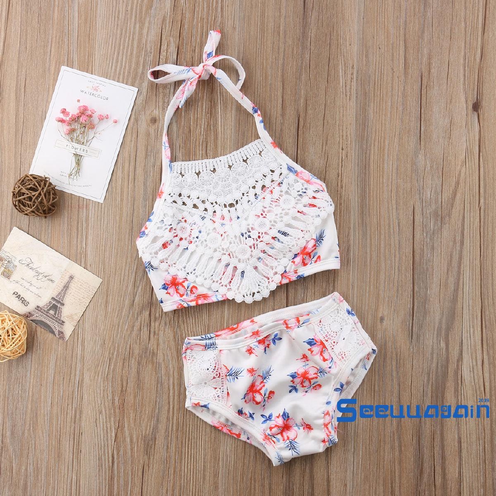Bộ đồ bơi phối ren xinh xắn dành cho bé gái