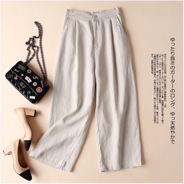 Quần xuông đũi ống rộng siêu mát, quần baggy dạo phố phong cách hàn quốc ulzzang QD02