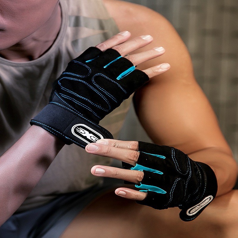 Găng tay tập gym thể thao chất liệu ma sát chống trơn trượt