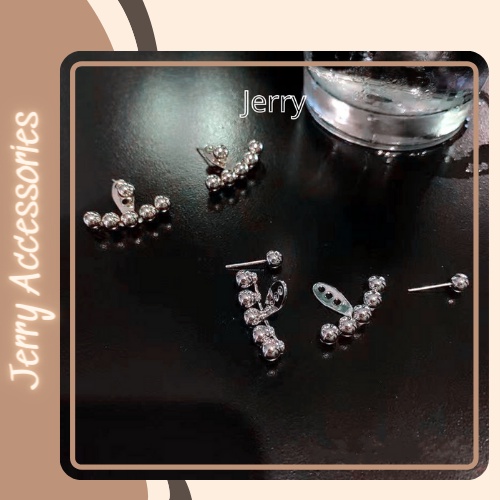 Bông tai chuỗi hạt basic mạ bạc Jerry Accessories B15