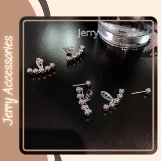 Bông tai chuỗi hạt basic mạ bạc Jerry Accessories B15