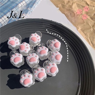 Kẹp tóc nhựa hình bàn chân mèo xinh xắn bằng resin dành cho nữ