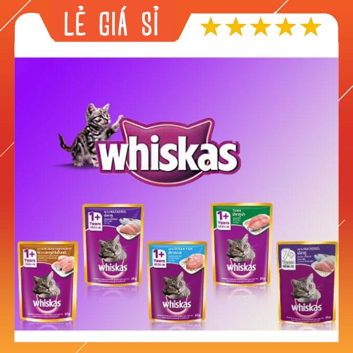 Thức ăn cho mèo Pate Whiskas gói 85g - Thức ăn cho mèo giá sỉ