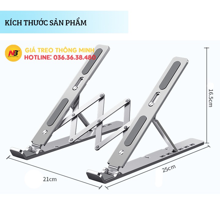 Giá đỡ laptop stand nhôm hỗ trợ tản nhiệt - Có thể gấp gọn chỉnh độ cao - Để laptop ipad macbook surface N3 / LS501