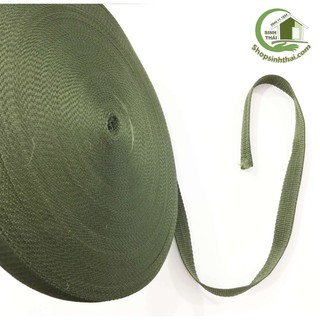 Dây dù dẹt màu xanh rêu [ 1 mét X khổ rộng 3cm ]