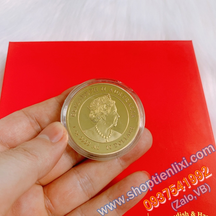 Cặp xu Úc mạ vàng, mạ bạc hình con HỔ (Cọp) + Hộp nhung sang trọng - Quà Lì Xì Tết 2022