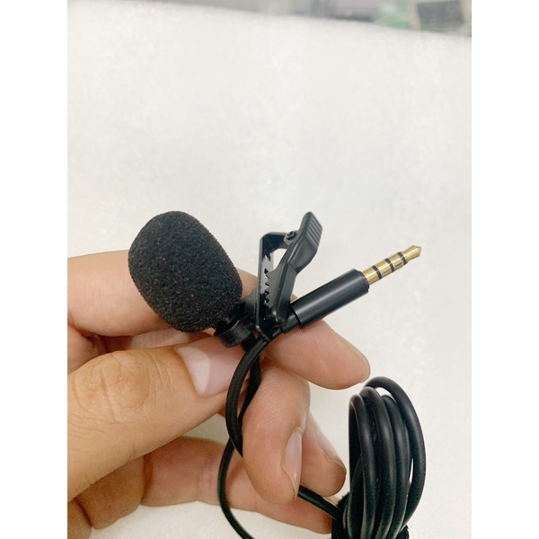 Mic thu âm cài áo, micro thu âm cài áo cho điện thoại máy tính bảng chân tròn 3.5mm tiện dụng chắc chắn thu âm rõ ràng