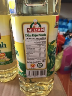 Dầu ăn meizan đậu nành 1l