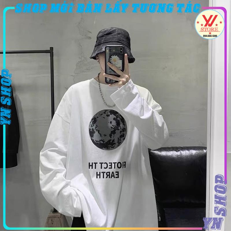 Áo thun tay dài form rộng in chữ BSTTM ,áo phông dài tay chất cotton dày đẹp in hình chữ xanh