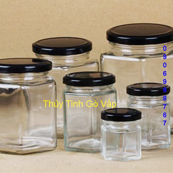 Bộ 2 Hũ thủy tinh lục giác nắp thiếc 280ml - Lọ lục giác | BigBuy360 - bigbuy360.vn