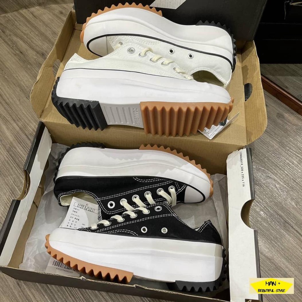 Giày thể thao CV Black - White Run Star Hike Sneakers 2 màu đen trắng hot hit, mẫu mới dành cho nam nữ