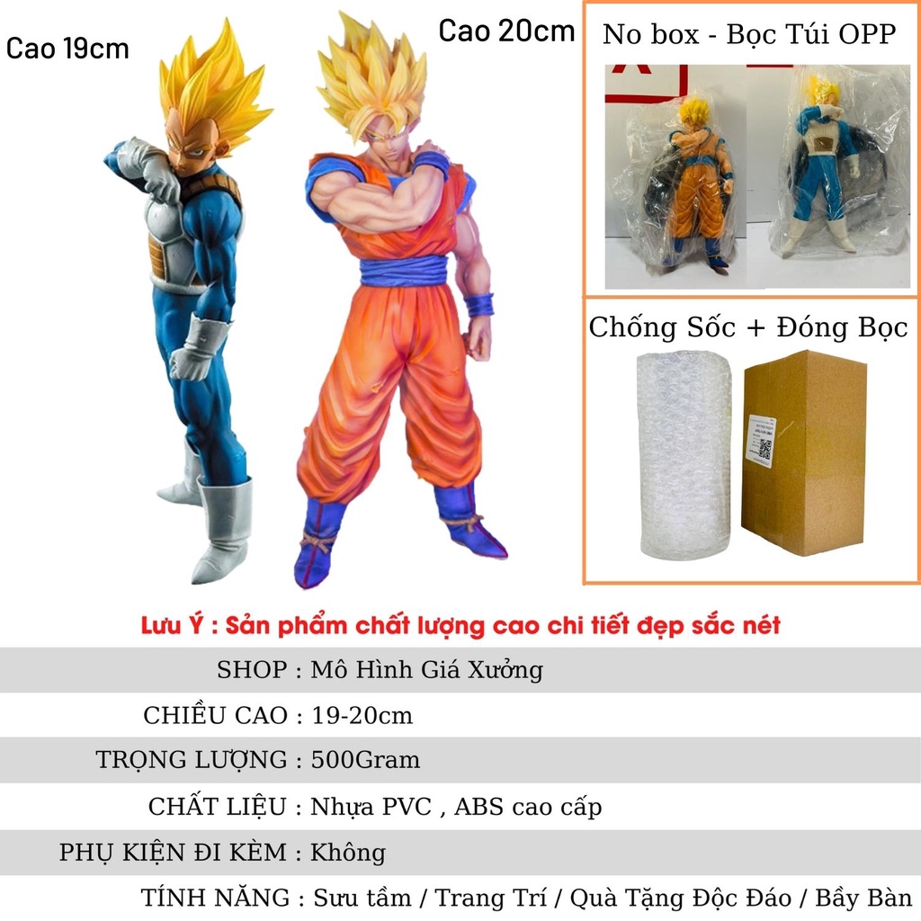 Mô hình Dragon Ball SonGoku  vs Vegeta  super saiyan  siêu đẹp siêu rẻ  cao 20cm - figure mô hình 7 viên ngọc rồng