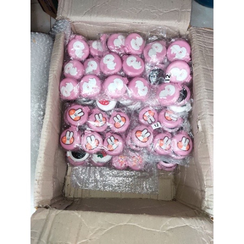 Gương Lược massage Mini Hàn Quốc phim hoạt hình tròn mềm cầm tay lược gỡ rối cute