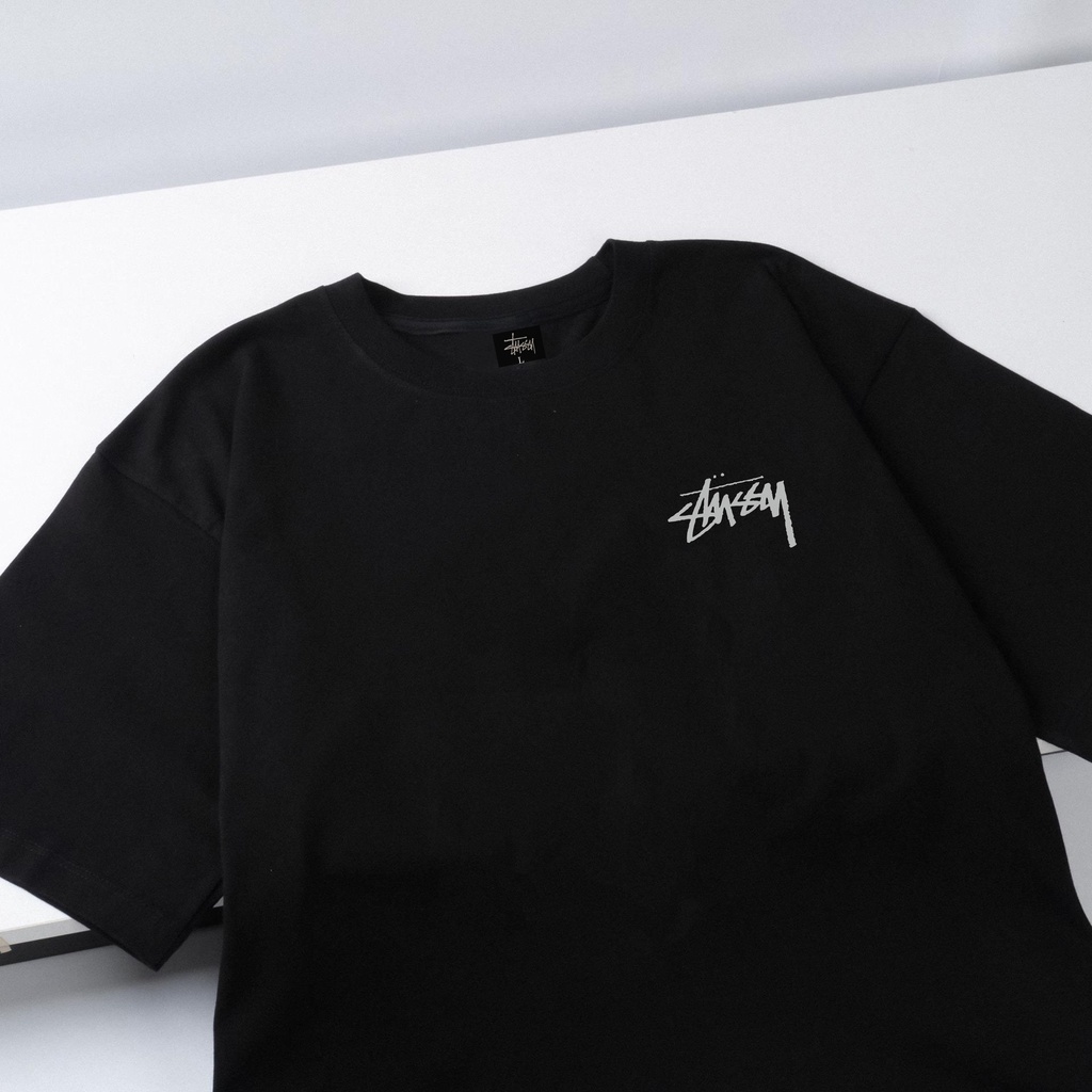 Áo thun Unisex Stüssy Xúc Xắc Màu Sắc Trắng