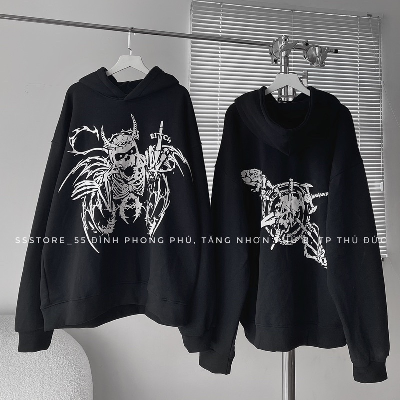 Áo hoodie nỉ bông vah/v3 form rộng unisex nam nữ