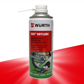 Chai xịt mỡ bò khô HHS DryLube Wurth bảo vệ bôi trơi không bám bụi cao cấp 400ml