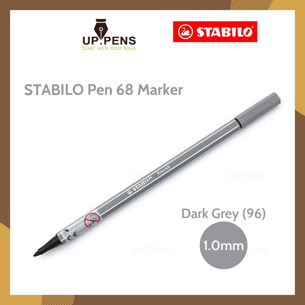 Bút lông màu Stabilo Pen 68 Marker - 1.0mm - Màu xám đậm (Dark Gray - 96)