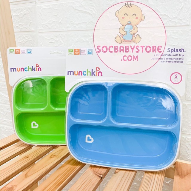 Bộ 2 đĩa chia ngăn chống trượt Munchkin