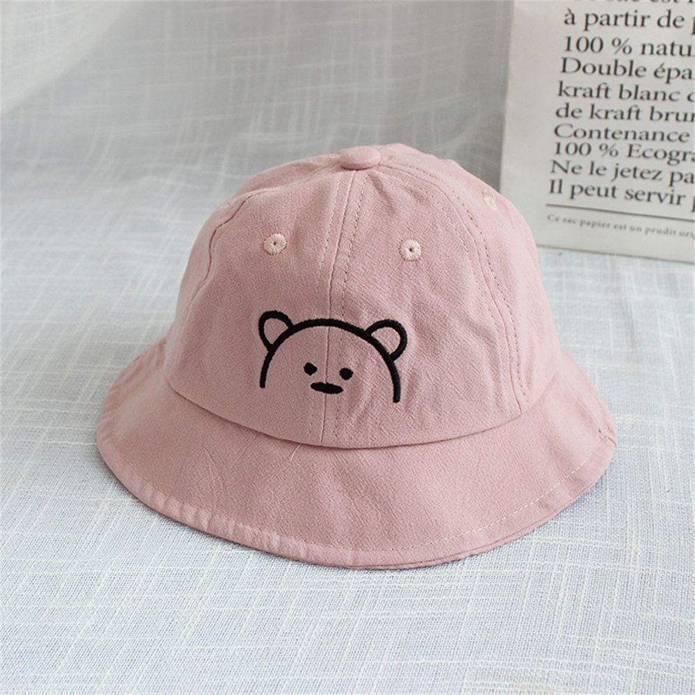 Nón Tai Bèo Vải Cotton Thêu Họa Tiết Gấu Hoạt Hình Dễ Thương MIHAN1